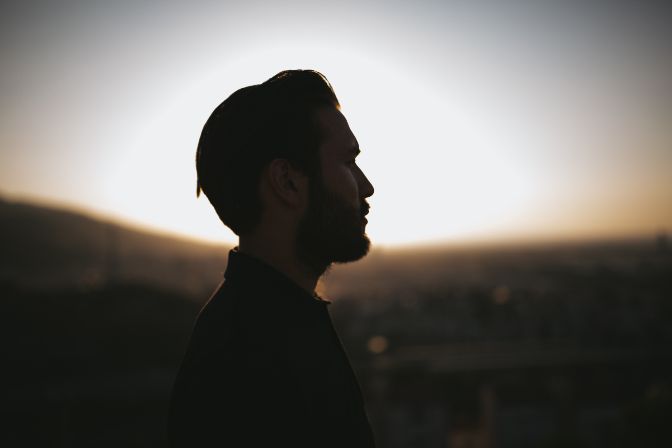 Young man looking away