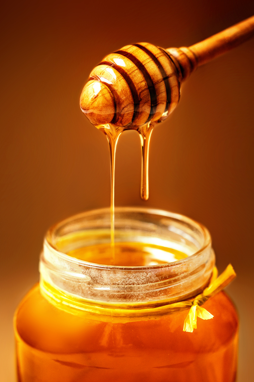 Honey in Jar with Honey Dipper